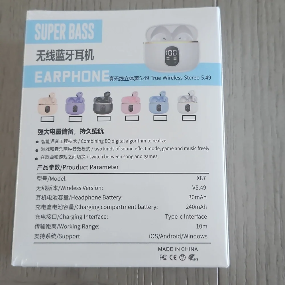 X87 True Wireless Stereo Earbuds - White
